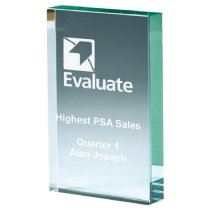 Premium Jade Glass Block Trophy | 100mm | 15mm Thick