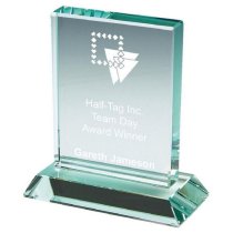 Premium Jade Glass Rectangular Stand | 165mm | 15mm Thick