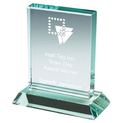 Premium Jade Glass Rectangular Stand | 165mm | 15mm Thick