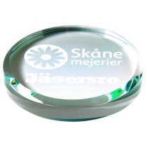 Round Glass Paperweight | 95mm | 15mm Thick