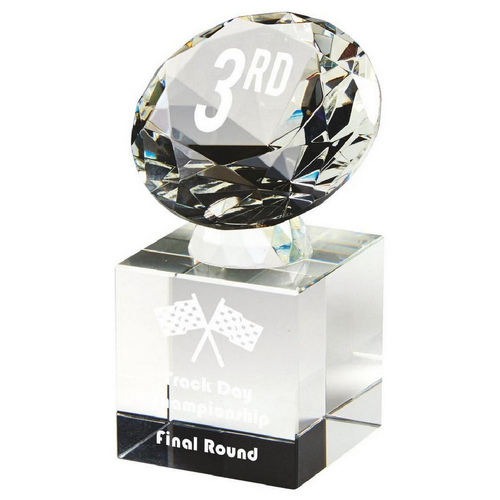 Crystal Diamond Column Trophy | 105mm