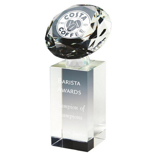 Crystal Diamond Column Trophy | 165mm
