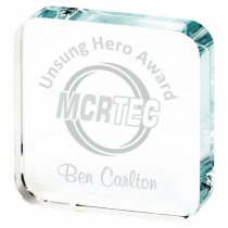 Clear Glass Square Mini Trophy | 65mm | 15mm Thick