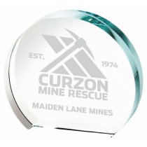 Clear Glass Semi Circle Mini Trophy | 65mm | 15mm Thick