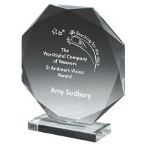 Crystal Octagon Trophy | 195mm | 10mm Thick