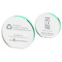 Free Standing Crystal Circle Corporate Trophy | 135mm | 20mm Thick