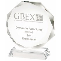 Crystal Octagonal Stand Trophy | 120mm | 15mm Thick