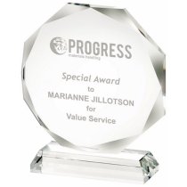 Crystal Octagonal Stand Trophy | 140mm | 15mm Thick