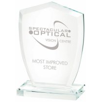 Clear Glass Shield Trophy | 120mm