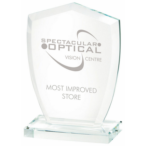 Clear Glass Shield Trophy | 120mm