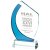 Blue/Clear Glass Trophy | 210mm | 10mm Thick - T4062