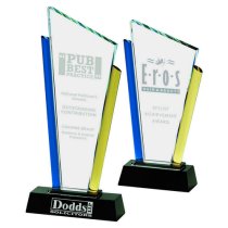 Tri Colour Glass Trophy | 305mm | 15mm Thick