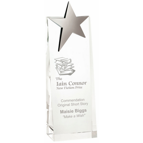 Crystal Wedge with Silver Star | 185mm