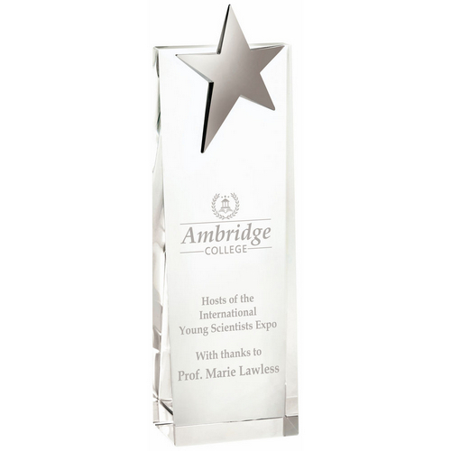 Crystal Wedge with Silver Star | 205mm