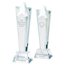 Crystal Star Column Trophy | 230mm