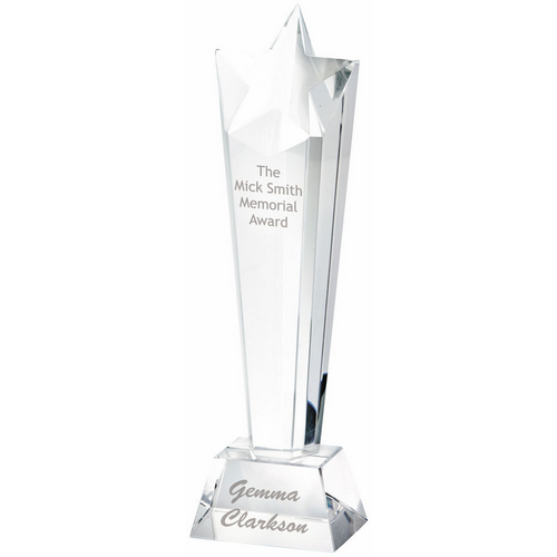 Crystal Star Column Trophy | 280mm