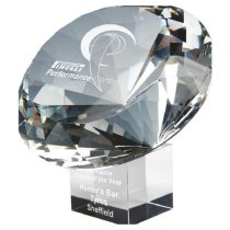 Heavy Crystal Diamond Resting on Crystal Base | 200mm