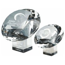 Heavy Crystal Diamond Resting on Crystal Base | 200mm