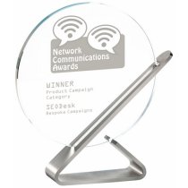 Glass Circle on Metal Base | 190mm | 10mm Thick