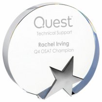Circular Silver Star Trophy | 145mm | 40mm Thick