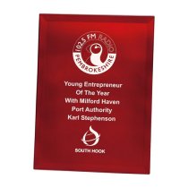 Ruby Red Mirrored Plaque | 150mm