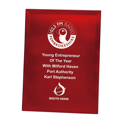 Ruby Red Mirrored Plaque | 150mm