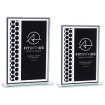 Titanium Mirrored Glass Award | Black | 160mm