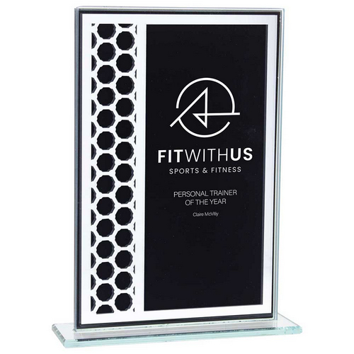 Titanium Mirrored Glass Award | Black | 180mm