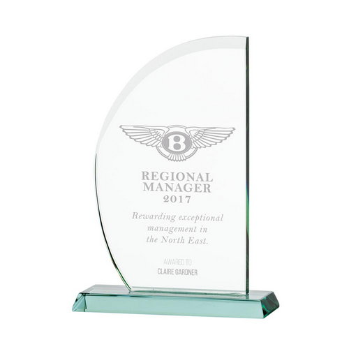 Jade Impulse Wave Glass Award | 180mm