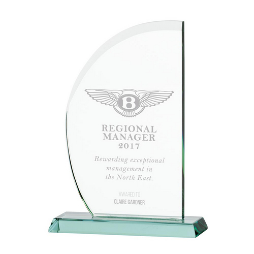 Jade Impulse Wave Glass Award | 205mm