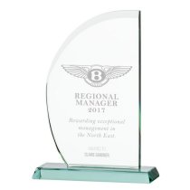 Jade Impulse Wave Glass Award | 230mm