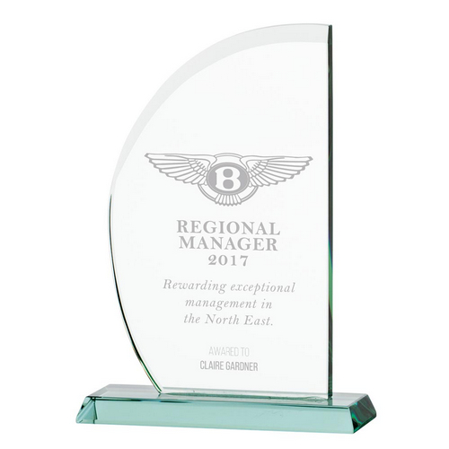 Jade Impulse Wave Glass Award | 230mm