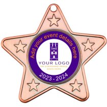 Personalised Star Shaped Medal | Bronze | 50mm