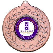 Personalised Stars & Wreath Medal | Bronze | 50mm