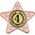 4th Place Star Shaped Medal | Bronze | 50mm - M10BZ.4TH