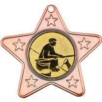 Fishing Star Shaped Medal | Bronze | 50mm