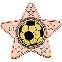 Football Star Shaped Medal | Bronze | 50mm