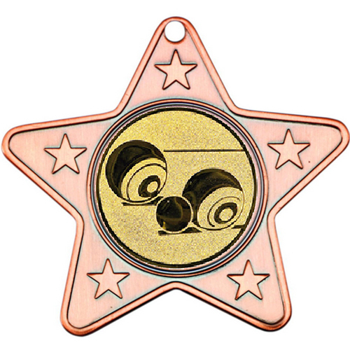 Lawn Bowls Star Shaped Medal | Bronze | 50mm