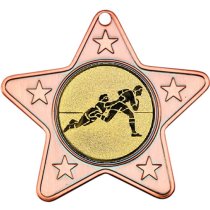Rugby Star Shaped Medal | Bronze | 50mm