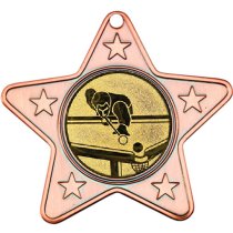 Snooker Star Shaped Medal | Bronze | 50mm