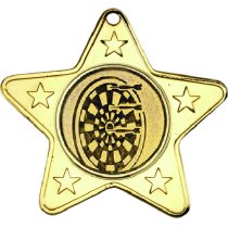 Darts Star Shaped Medal | Gold | 50mm