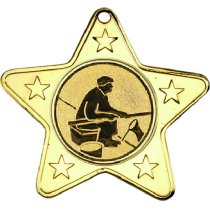 Fishing Star Shaped Medal | Gold | 50mm