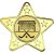Hockey Star Shaped Medal | Gold | 50mm - M10G.HOCKEY