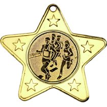 Running Star Shaped Medal | Gold | 50mm