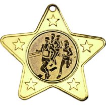 Running Star Shaped Medal | Gold | 50mm