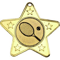 Tennis Star Shaped Medal | Gold | 50mm