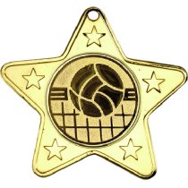 Volleyball Star Shaped Medal | Gold | 50mm