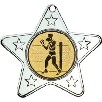 Boxing Star Shaped Medal | Silver | 50mm