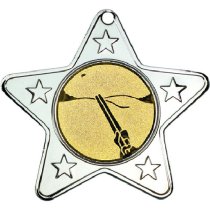 Clay Pigeon Star Shaped Medal | Silver | 50mm