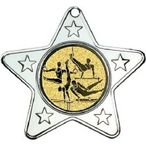 Gymnastics Star Shaped Medal | Silver | 50mm
